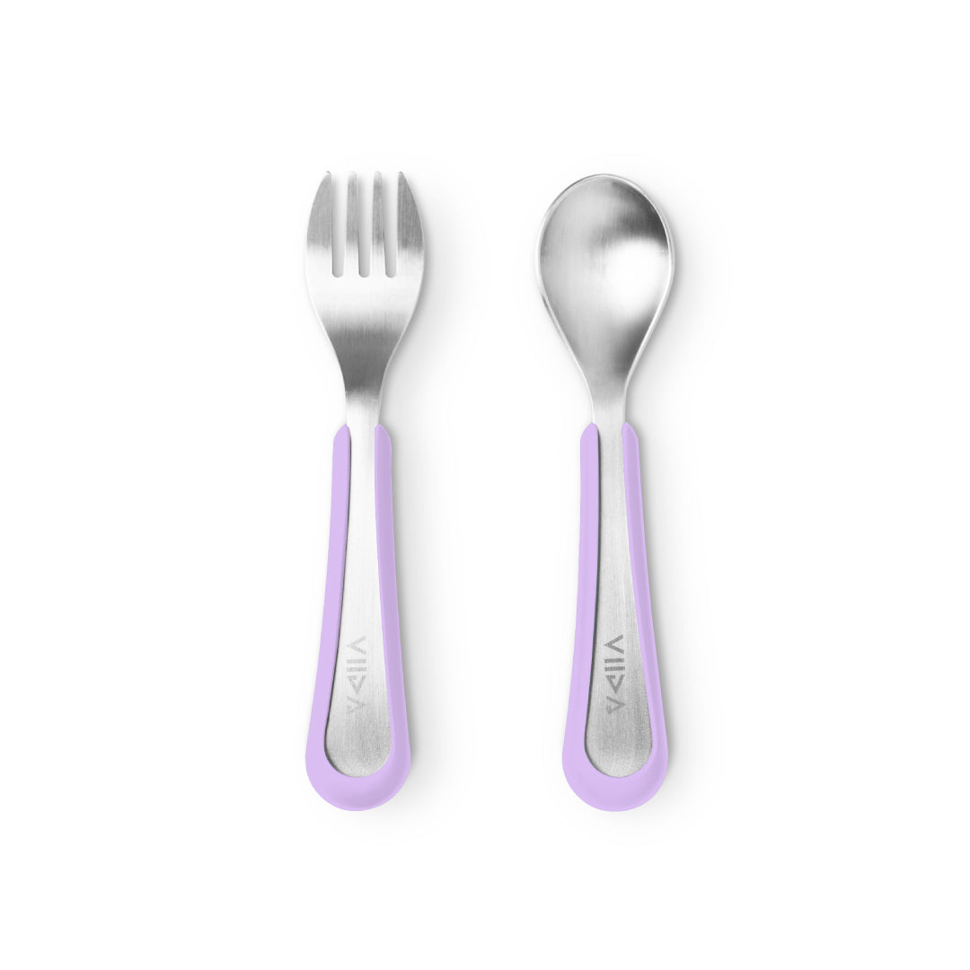 Soufflé Large Antibacterial Stainless Steel Fork & Spoon Set