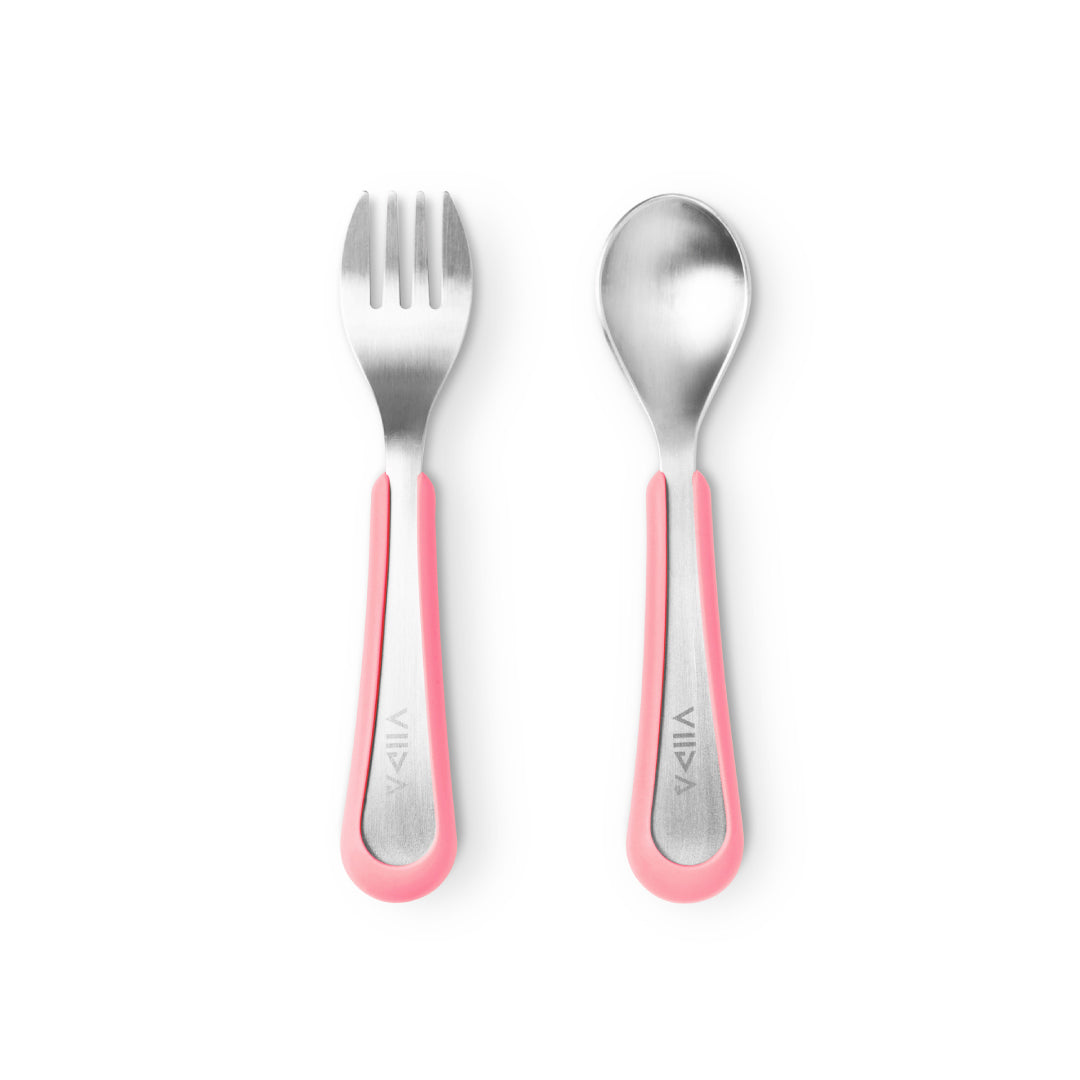 Soufflé Large Antibacterial Stainless Steel Fork & Spoon Set