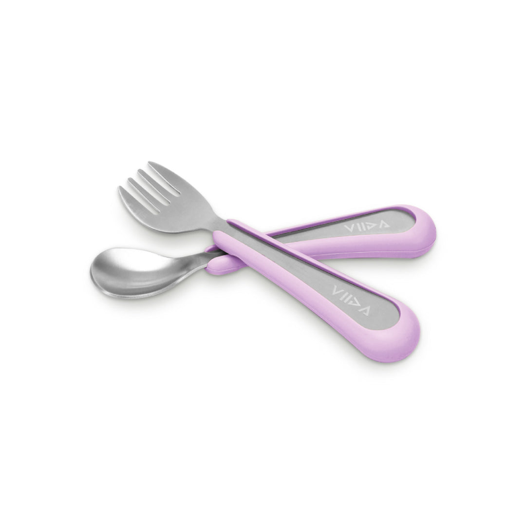 Soufflé  Small Antibacterial Stainless Steel Fork & Spoon Set